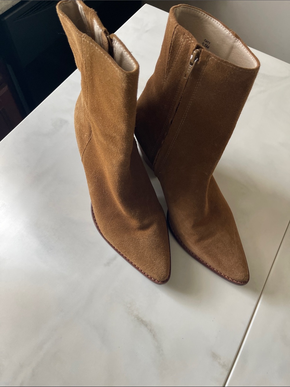 Matisse Caty Suede Pointed-Toe Ankle Boots - Tan Brown